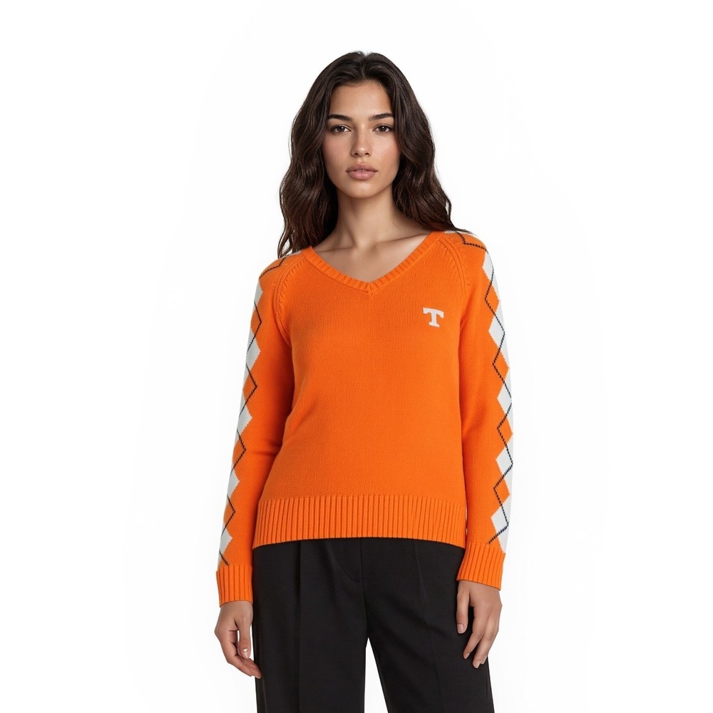 Castles Sport University Tennessee Volunteers Sweater Women's Size Large Argyle